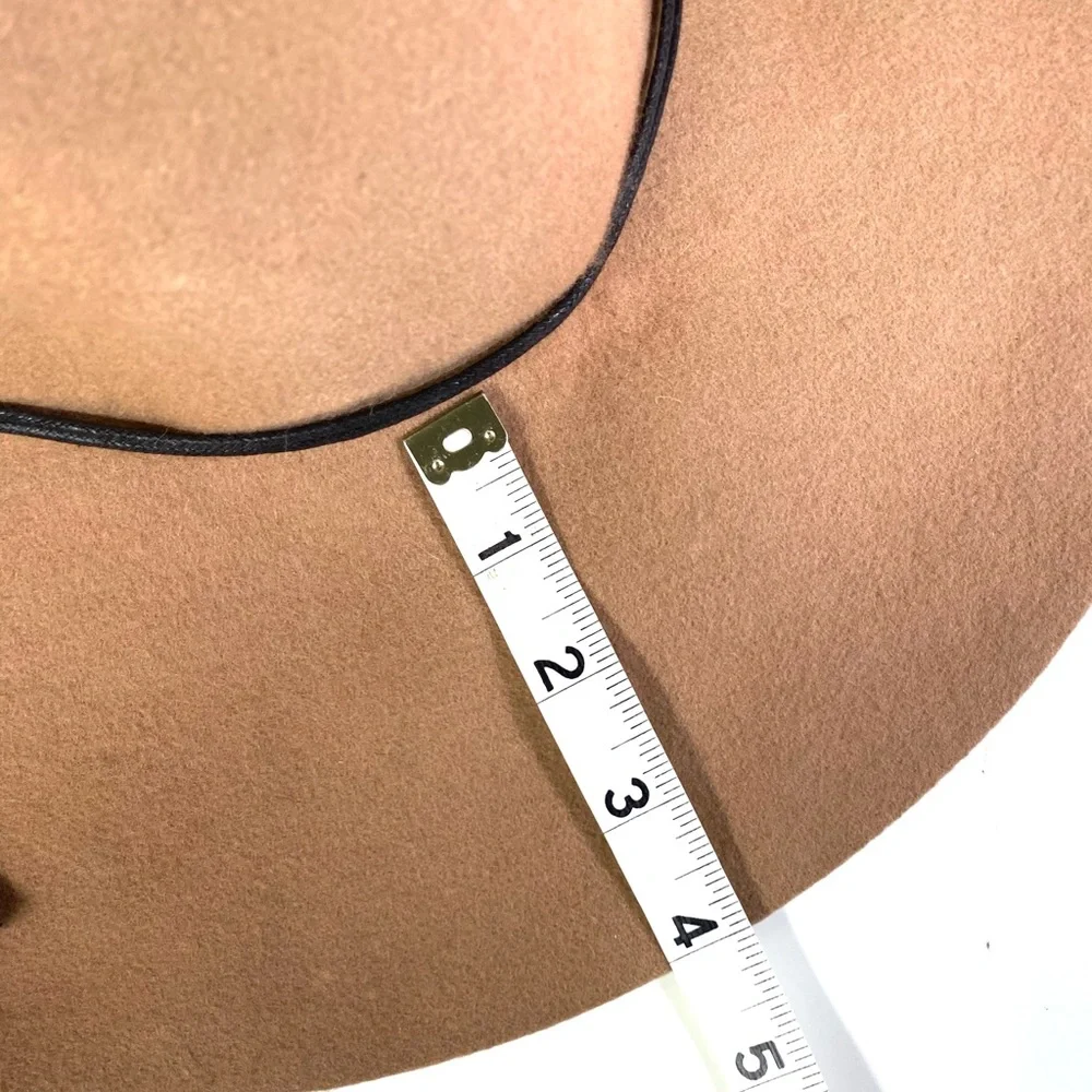 C.C. Exclusives 100% Wool Wide Brim Beige Hat L Western Boho Cowgirl Modern - Picture 5 of 7